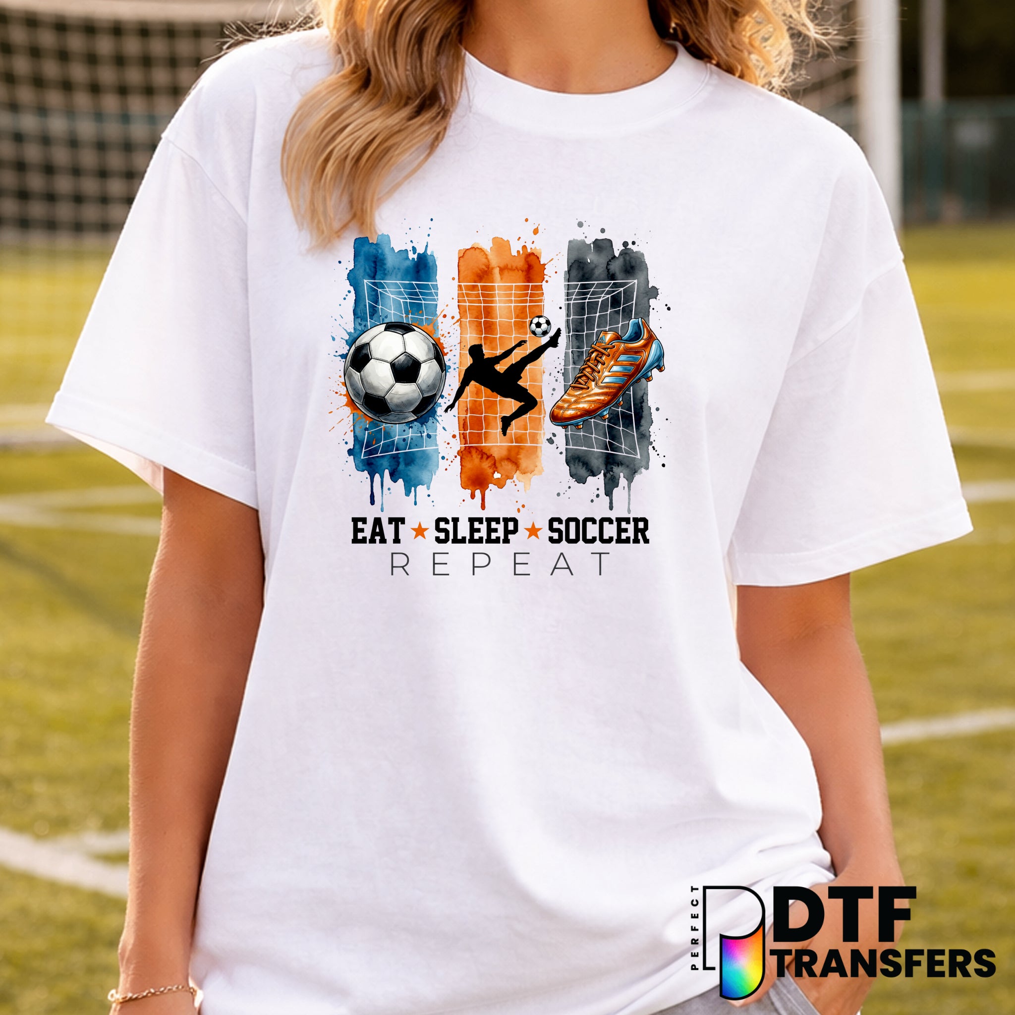 Eat Sleep Soccer Repeat – Soccer DTF Transfer