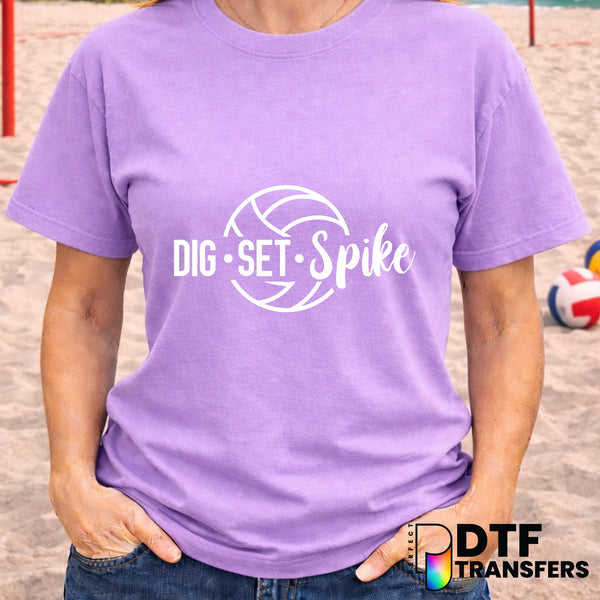 Dig Set Spike Volleyball – DTF Transfer