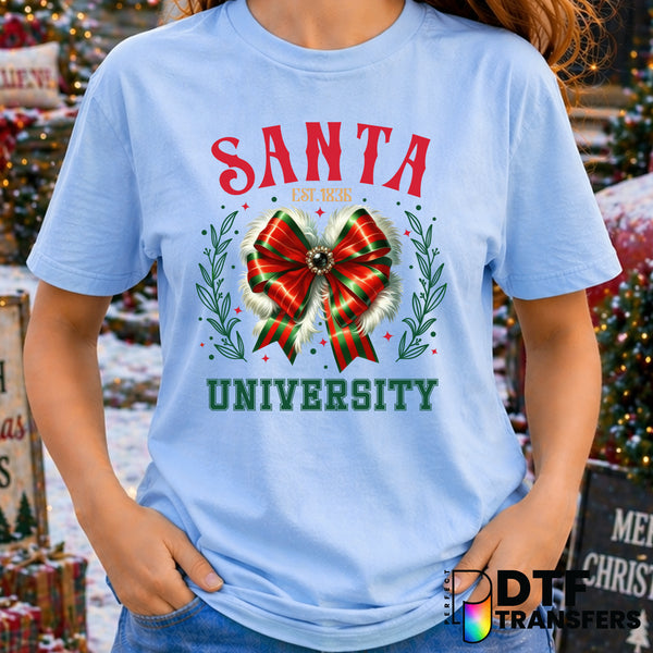 Santa University – Christmas DTF Transfer