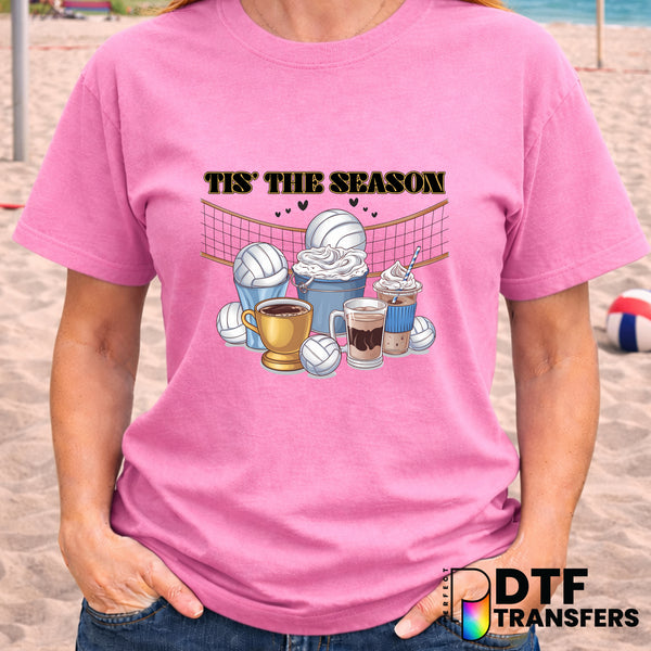 Tis The Season Volleyball Coffee Net – Volleyball DTF Transfer