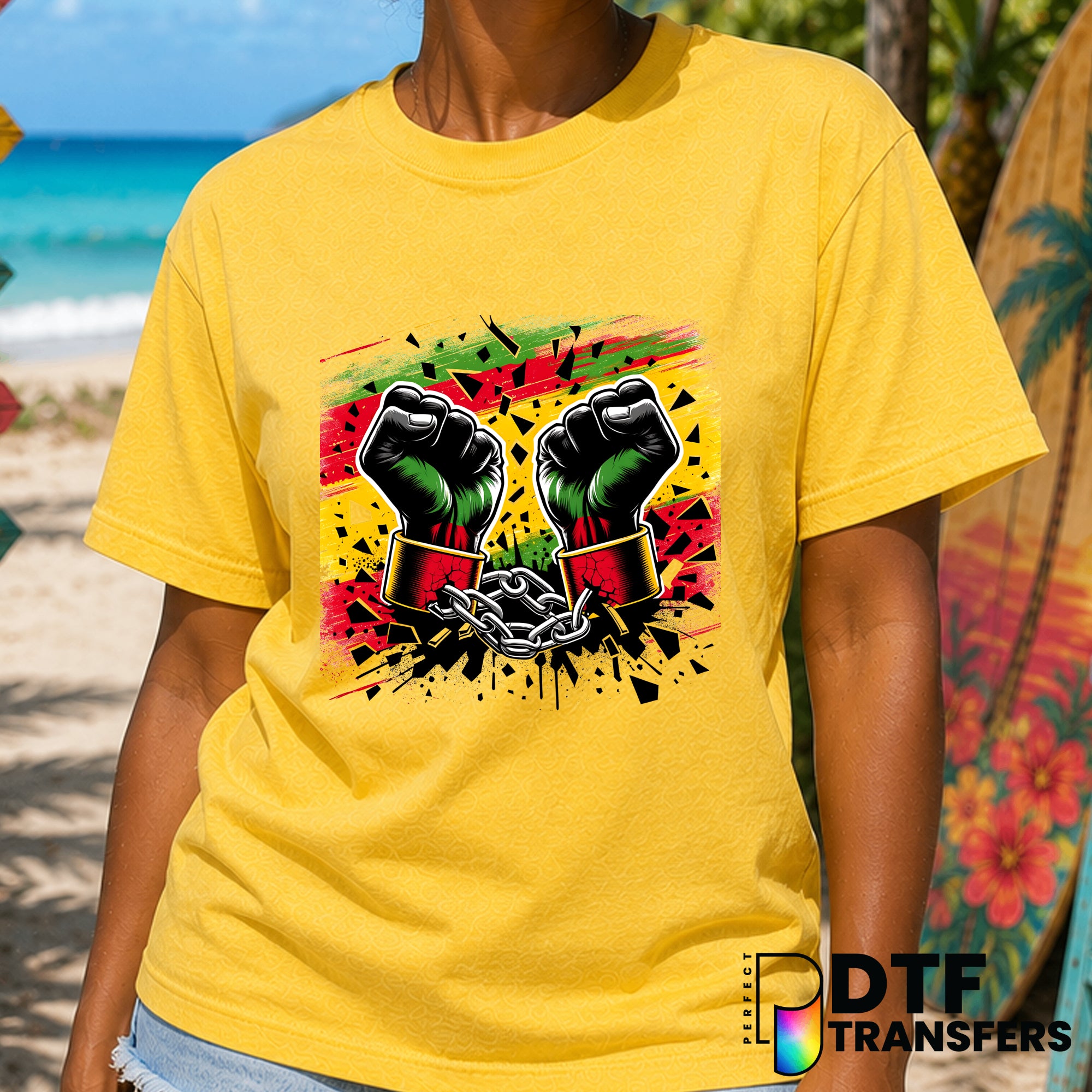 BREAKING THE CHAINS – Black History Month DTF Transfer