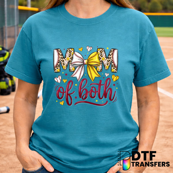 Mom of Both Softball and Baseball Coquette Bows – DTF Transfer