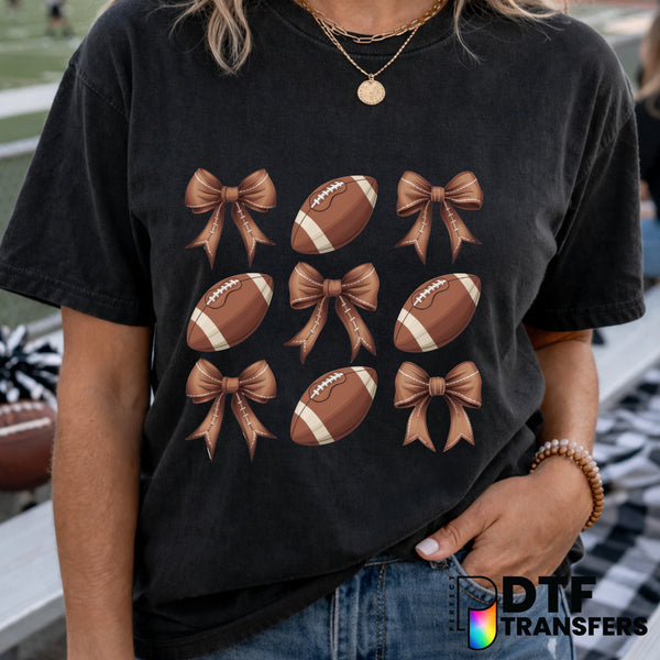 Bow Stack Football Coquette – Football DTF Transfer