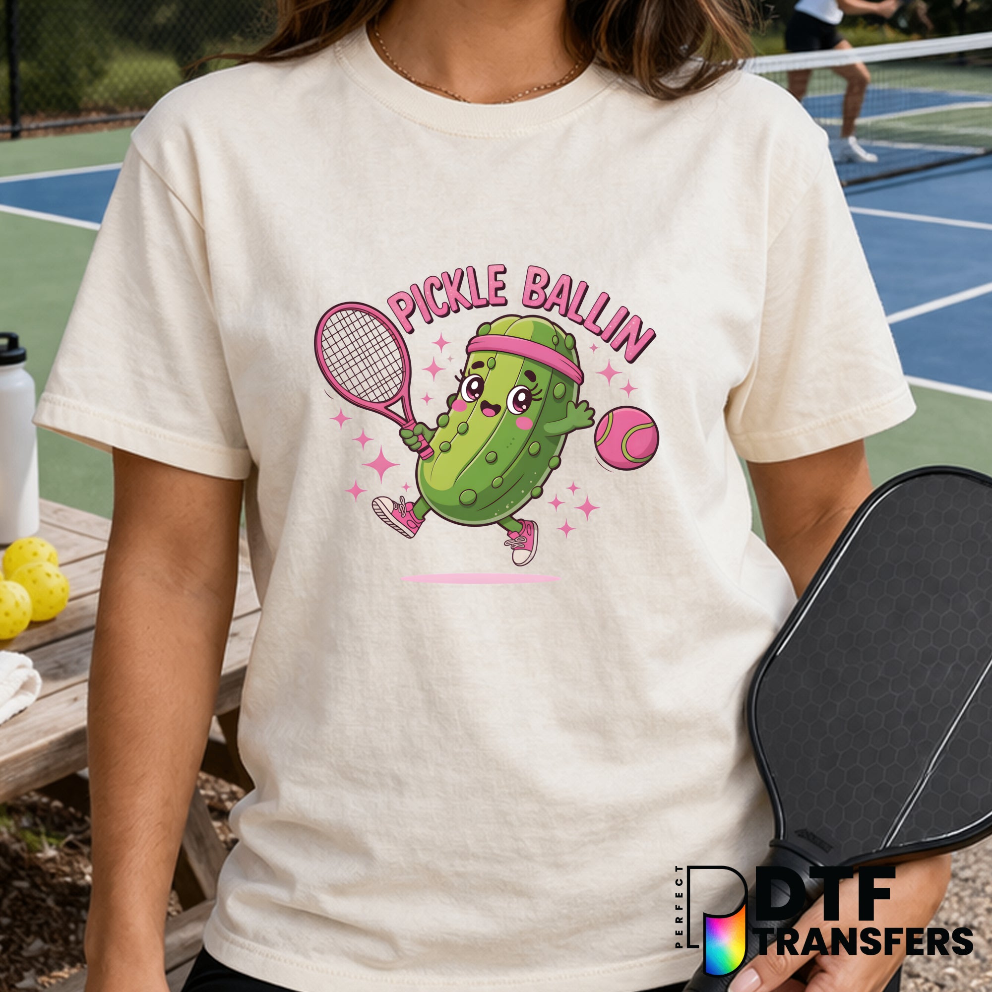 Pickle Ballin' Cute – Pickleball DTF Transfer