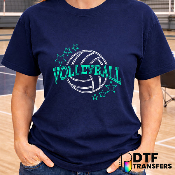 Volleyball Faux Rhinestone Stars – Volleyball DTF Transfer