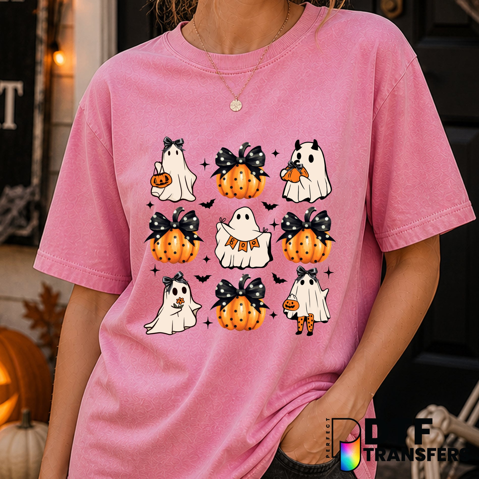 Coquette Spooky Bow Collage Halloween – DTF Transfer
