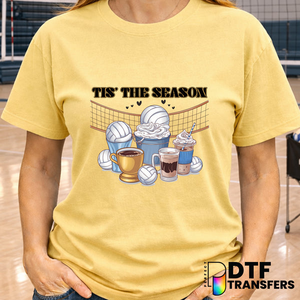 Tis The Season Volleyball Coffee Net – Volleyball DTF Transfer