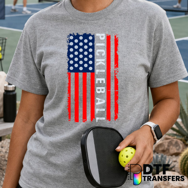 USA Flag Pickleball – Pickleball DTF Transfer