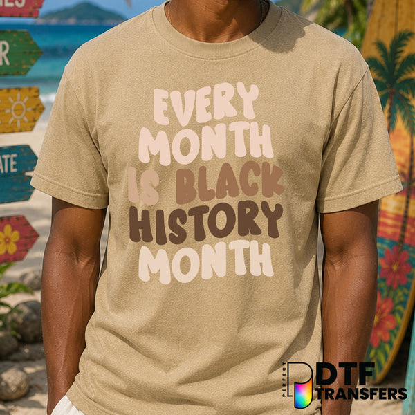 Every Month Is Black History Month – Black History Month DTF Transfer