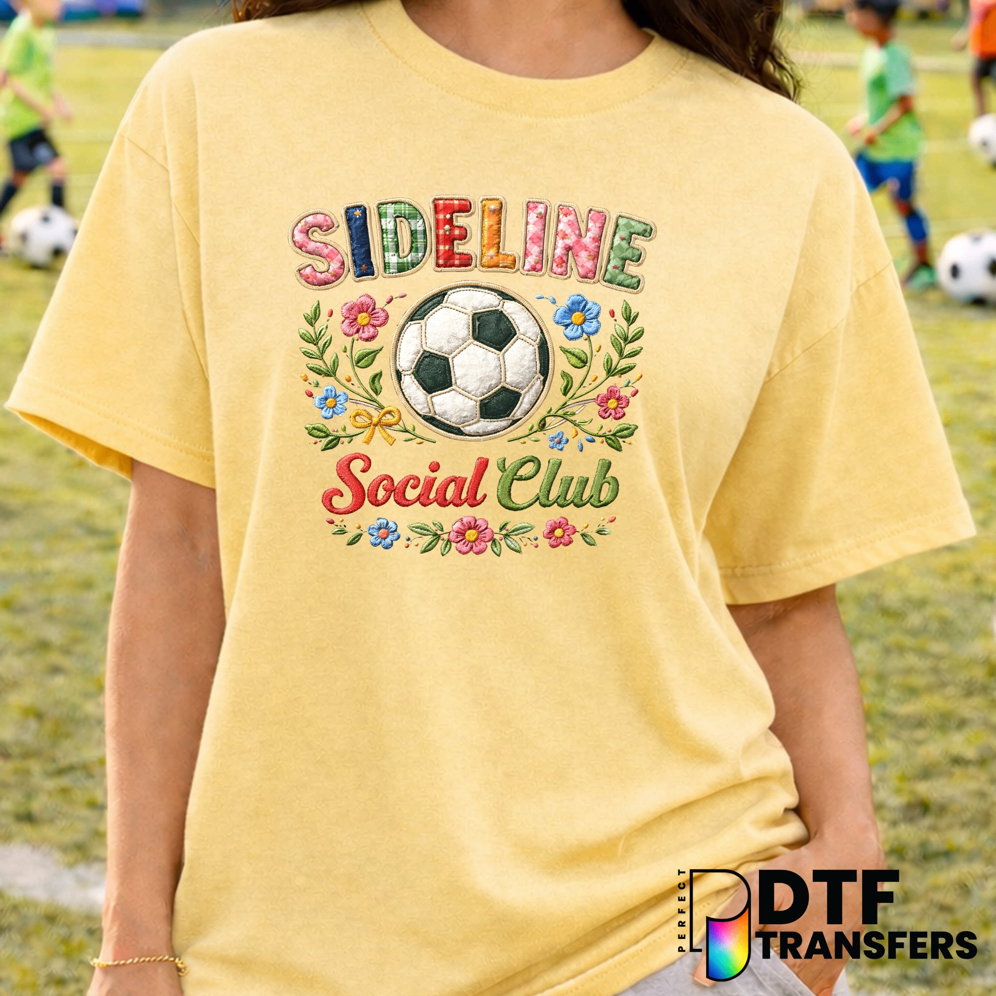 Sideline Social Club Floral Soccer – DTF Transfer