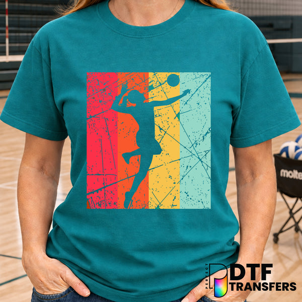 Volleyball Spike Player Silhouette – DTF Transfer