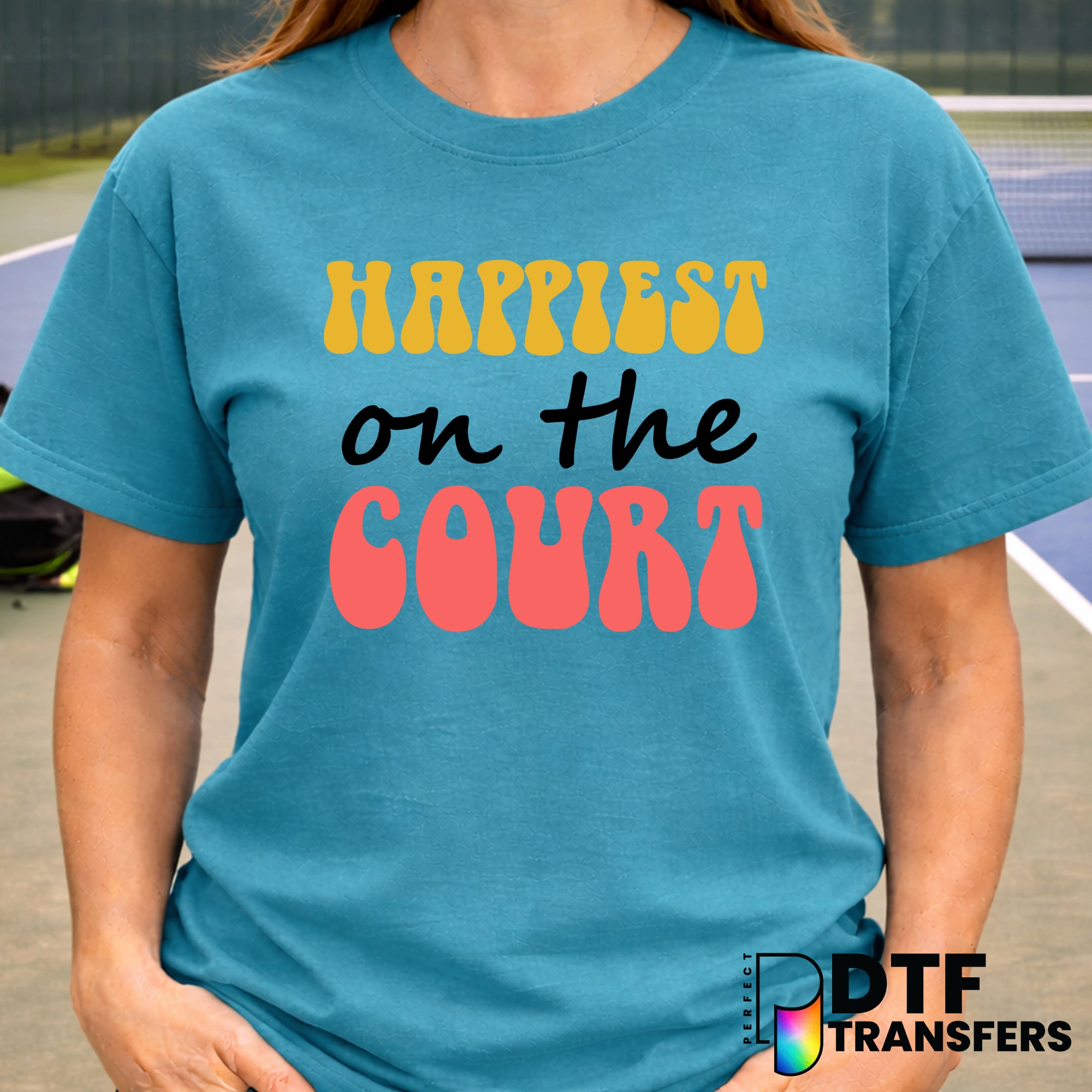Happiest On The Court – Tennis DTF Transfer
