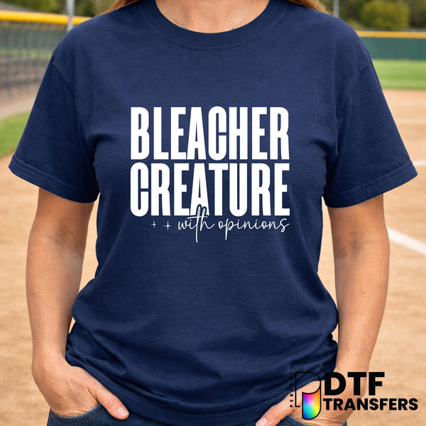 Bleacher Creature with Opinions – Softball DTF Transfer