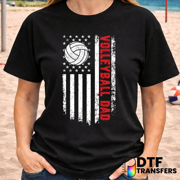 American Flag Volleyball Dad – Volleyball DTF Transfer