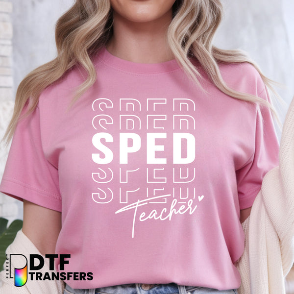 SPED TEACHER Stacked Text – Special Education DTF Transfer