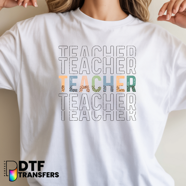 TEACHER (Leopard Apple) – Teacher DTF Transfer