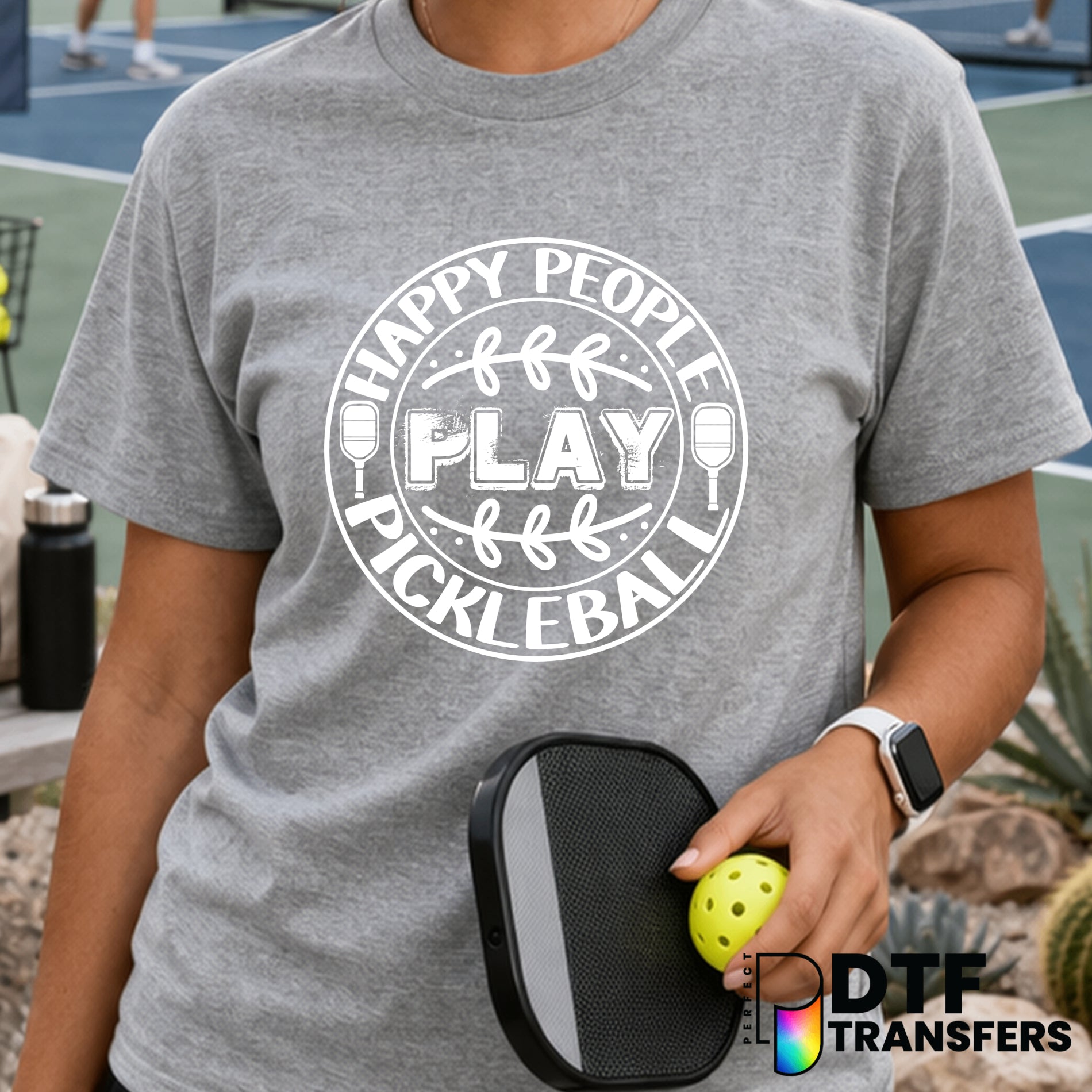 Happy People Play Pickleball – Pickleball DTF Transfer