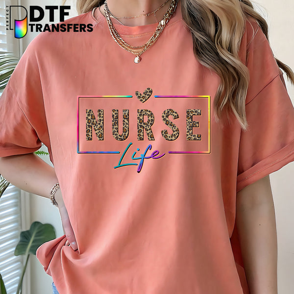Leopard and Tie Dye Nurse Life School Nurse – School Nurse DTF Transfer