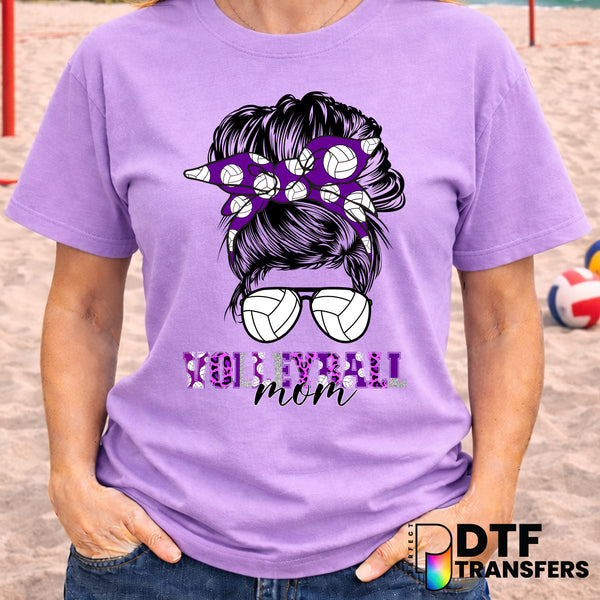 Volleyball Mom Hot Mess Messy Bun – Volleyball DTF Transfer