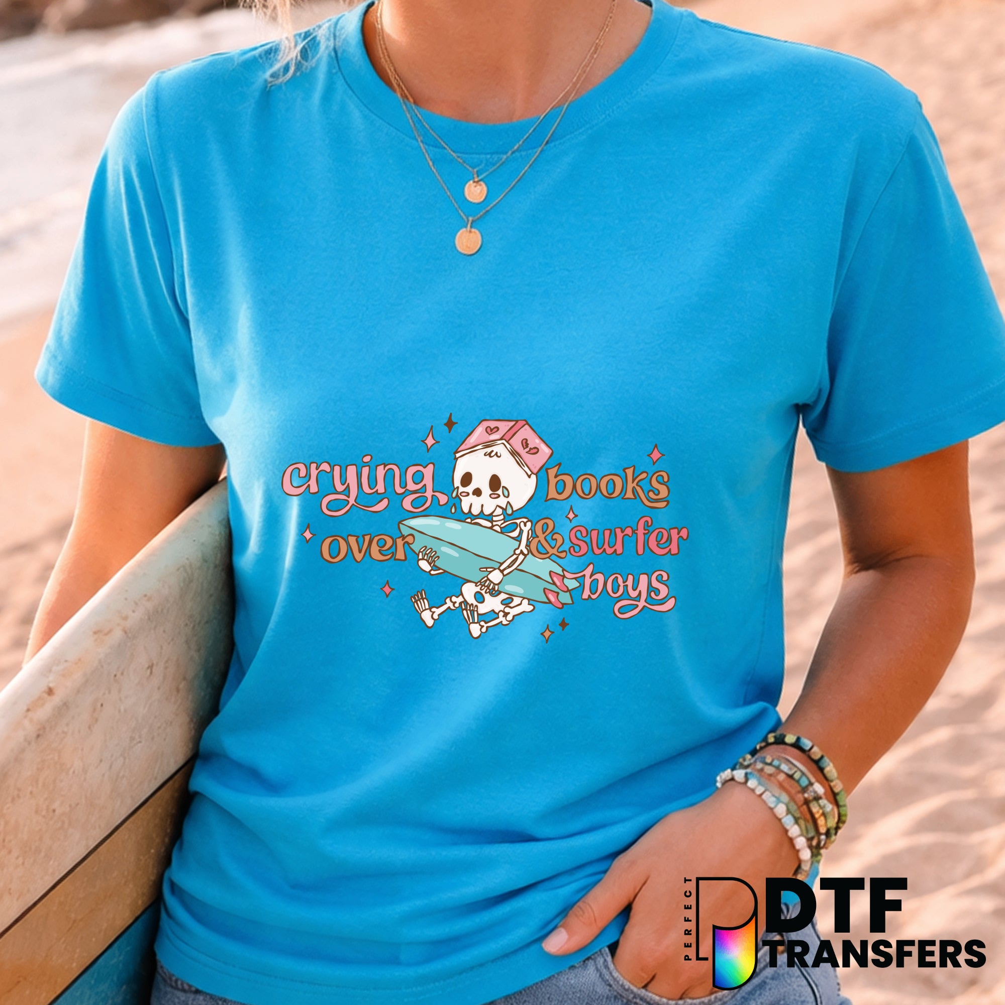 Crying Over Books & Surfer Boys – Surfing DTF Transfer