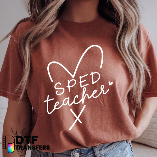 SPED Teacher Heart – Special Education DTF Transfer