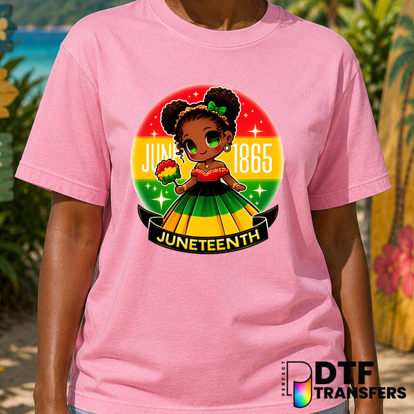 Juneteenth Black Princess Silhouette – Black History Month DTF Transfer