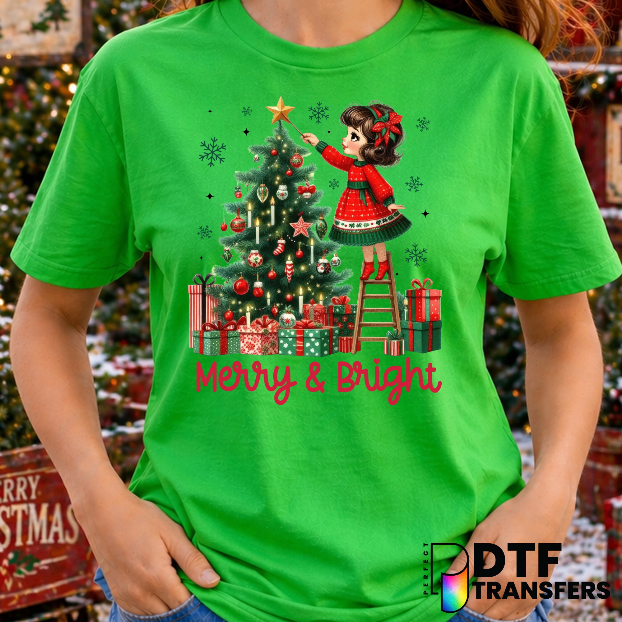 Merry and Bright – Christmas DTF Transfer