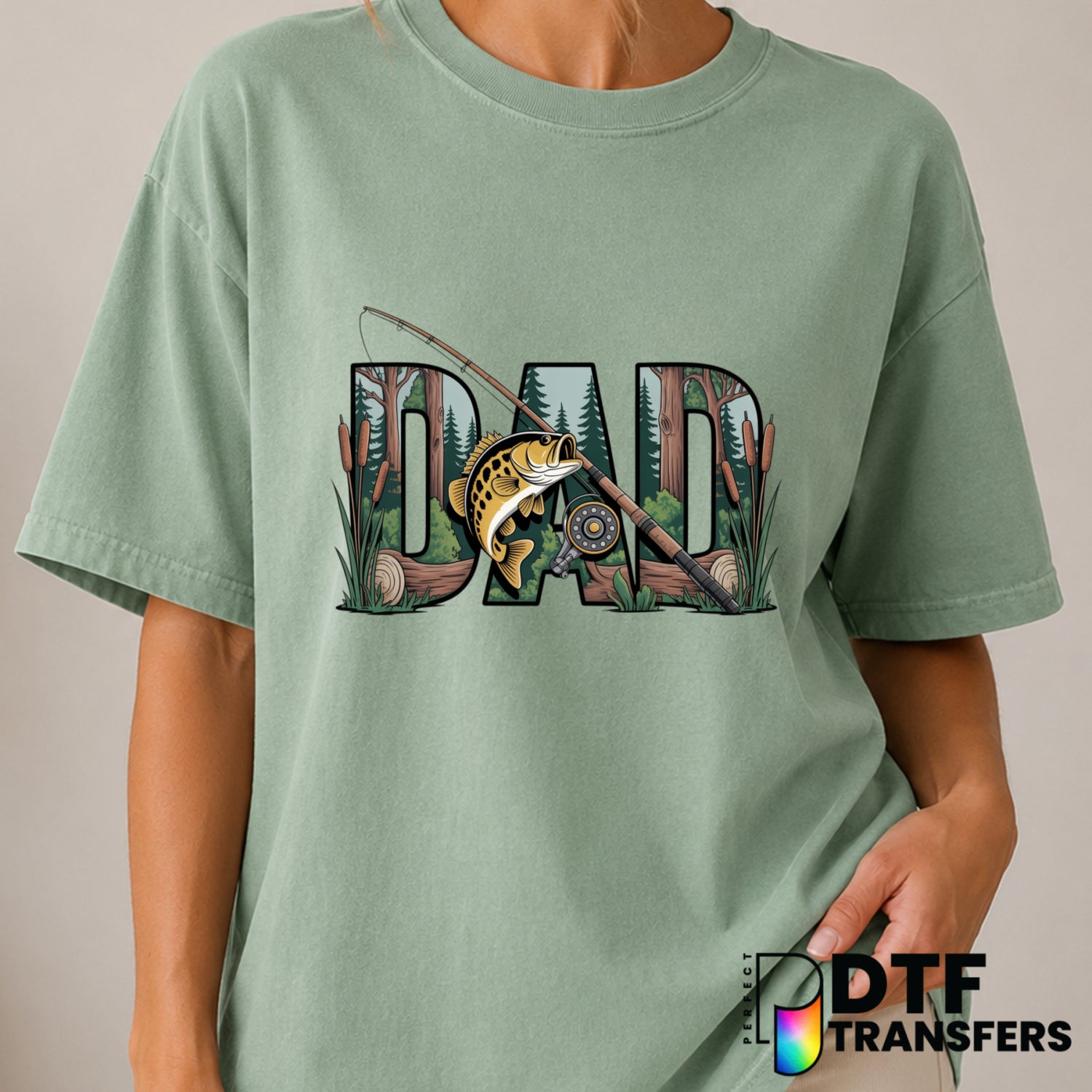 DAD Fishing – Fishing DTF Transfer (view 2 of 2) – by Perfect DTF Transfers – Premade DTF Transfers – Fishing, Outdoor