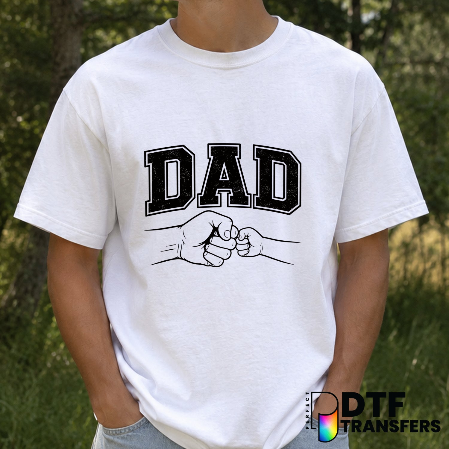 Dad Fist Bump Father's Day DTF Transfer (view 1 of 2) – by Perfect DTF Transfers – Premade DTF Transfers – Father's Day, Dad