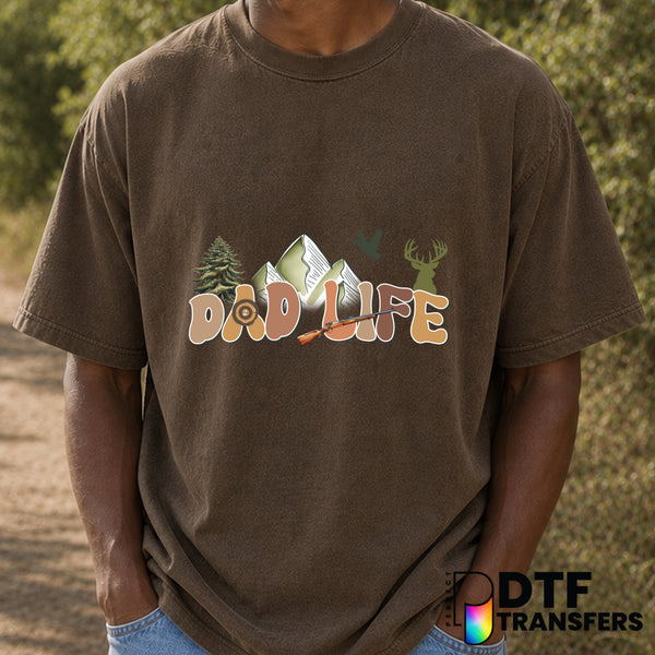 Dad Life Hunting Father's Day – DTF Transfer (view 2 of 2) – by Perfect DTF Transfers – Premade DTF Transfers – Father's D...