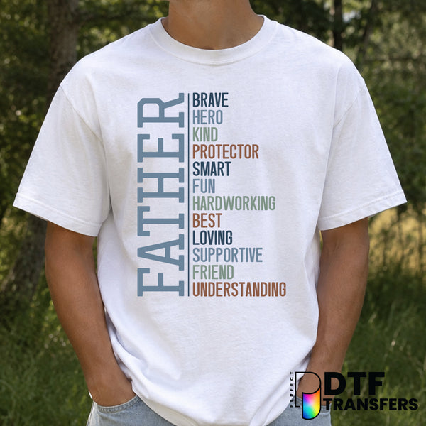 DAD Multi-Role Attributes – Father's Day DTF Transfer – by Perfect DTF Transfers – Premade DTF Transfers – Father's Day, Dad
