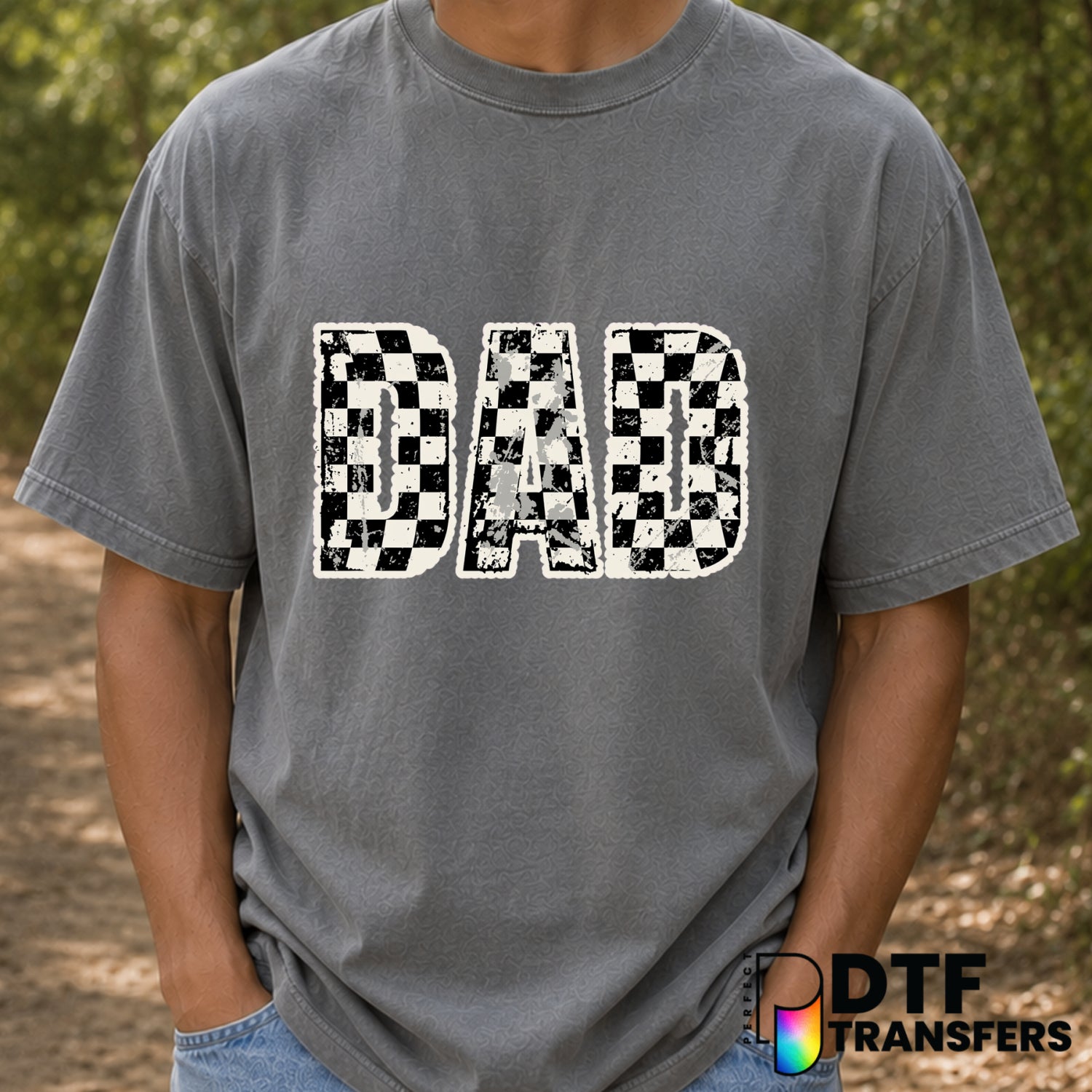 DAD SINCE 1960 Retro Checkered – Father's Day DTF Transfer (view 1 of 2) – by Perfect DTF Transfers – Premade DTF Transfer...