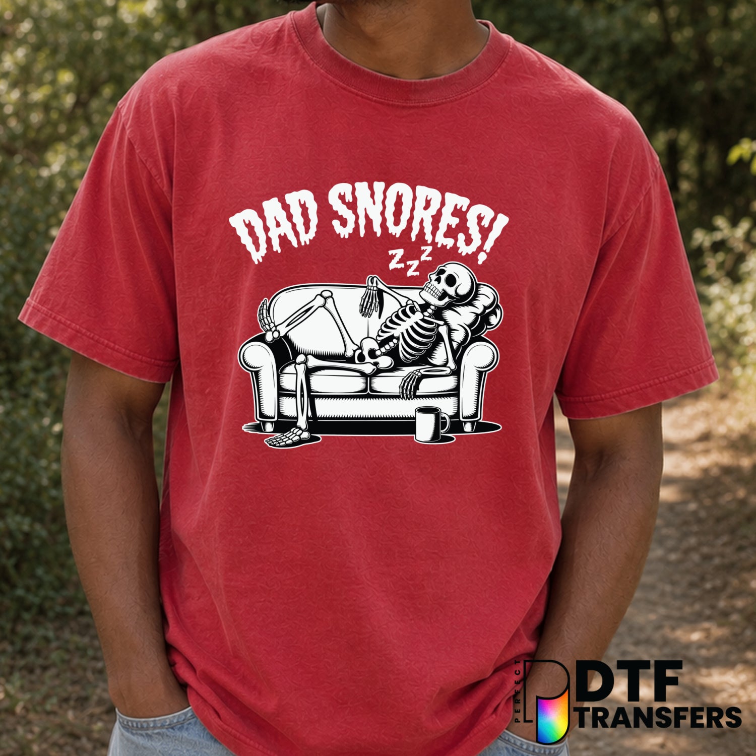 DAD SNORES – Father's Day DTF Transfer (view 1 of 2) – by Perfect DTF Transfers – Premade DTF Transfers – Father's Day, Dad