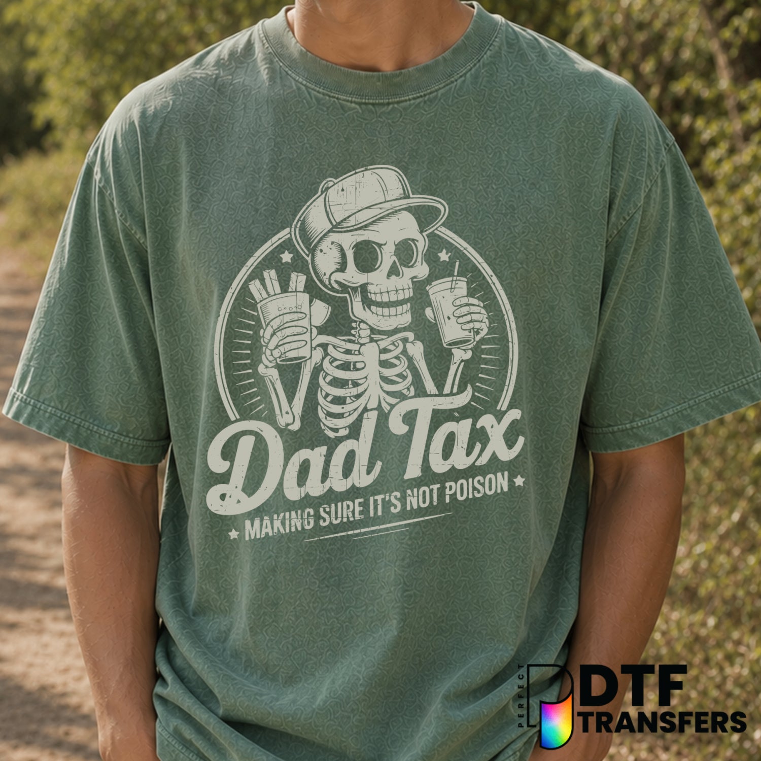 Dad Tax Skeleton Father's Day – DTF Transfer (view 1 of 2) – by Perfect DTF Transfers – Premade DTF Transfers – Father's D...