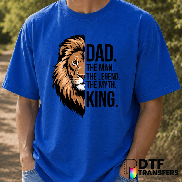 Dad The Man The Myth The Legend – Father's Day DTF Transfer (view 1 of 2) – by Perfect DTF Transfers – Premade DTF Transfe...