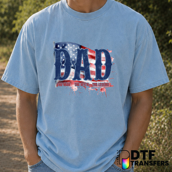 Dad The Man The Myth The Legend – Father's Day DTF Transfer (view 2 of 2) – by Perfect DTF Transfers – Premade DTF Transfe...