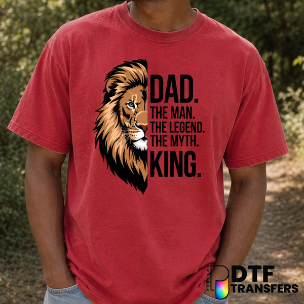 Dad The Man The Myth The Legend – Father's Day DTF Transfer (view 2 of 2) – by Perfect DTF Transfers – Premade DTF Transfe...
