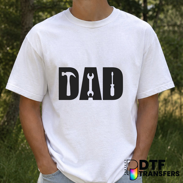 DAD TOOLS VARSITY ARCH – Father's Day DTF Transfer (view 1 of 2) – by Perfect DTF Transfers – Premade DTF Transfers – Fath...