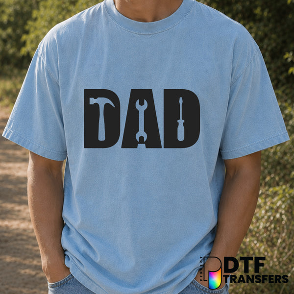 DAD TOOLS VARSITY ARCH – Father's Day DTF Transfer (view 2 of 2) – by Perfect DTF Transfers – Premade DTF Transfers – Fath...
