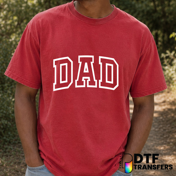 DAD Varsity Arch – Father's Day DTF Transfer (view 1 of 2) – by Perfect DTF Transfers – Premade DTF Transfers – Father's D...