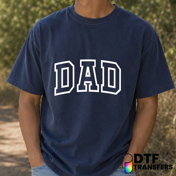 DAD Varsity Arch – Father's Day DTF Transfer (view 2 of 2) – by Perfect DTF Transfers – Premade DTF Transfers – Father's D...