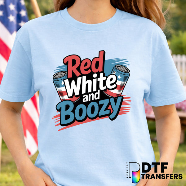 Red White and Boozy – Fourth of July DTF Transfer