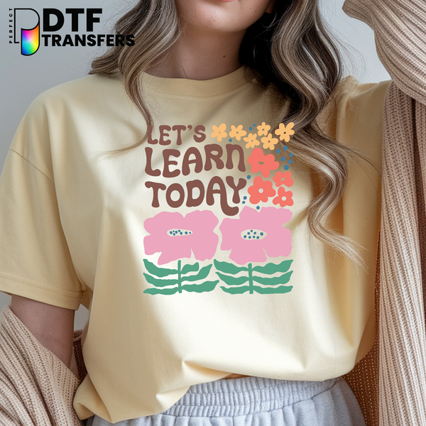 Let's Learn Today Boho Rainbow School Supplies – Teacher DTF Transfer