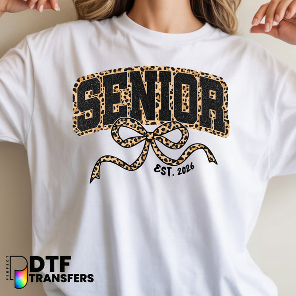 Senior Black Leopard Print Class of 2026– Teacher DTF Transfer