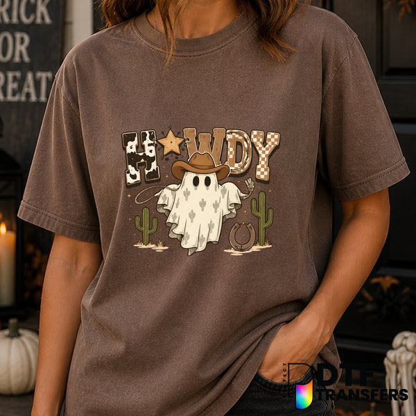 Howdy Western Cowboy Ghost – Halloween DTF Transfer