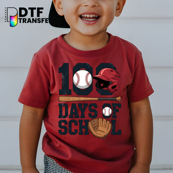 100 DAYS OF SCHOOL – Baseball Theme Teacher DTF Transfer