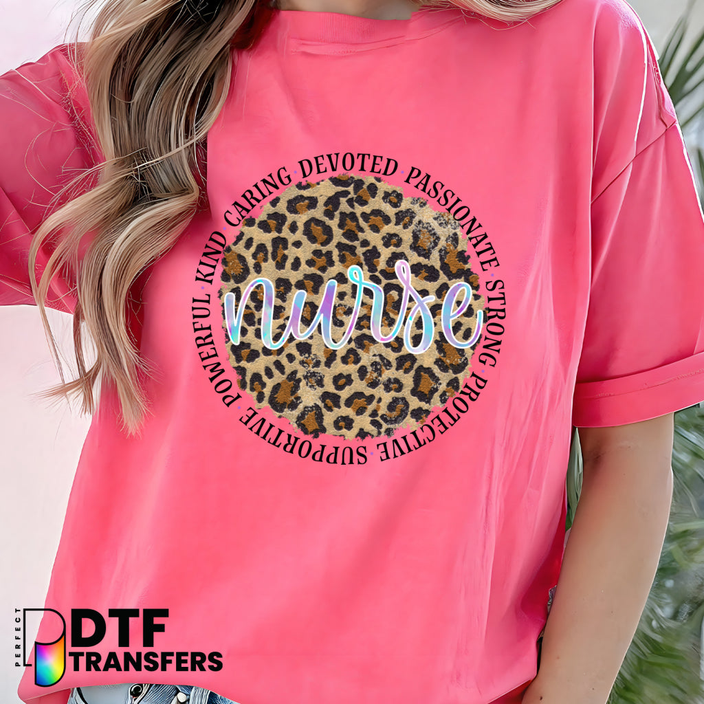 SCHOOL NURSE EST. 2023 Leopard Print – School Nurse DTF Transfer