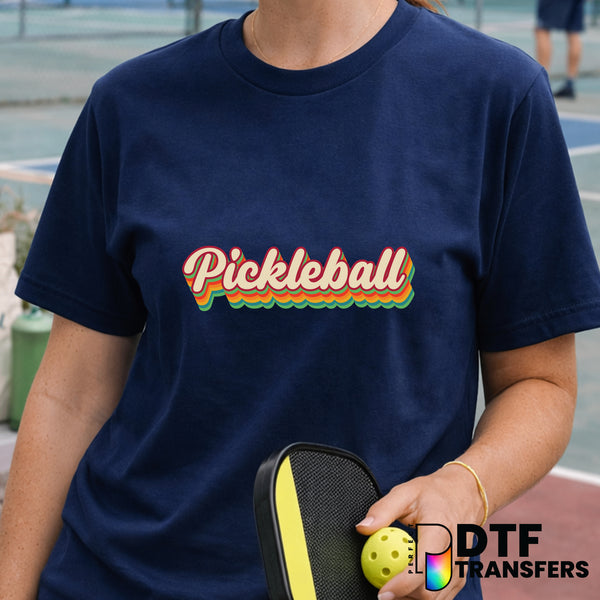 Rainbow Script Pickleball – DTF Transfer