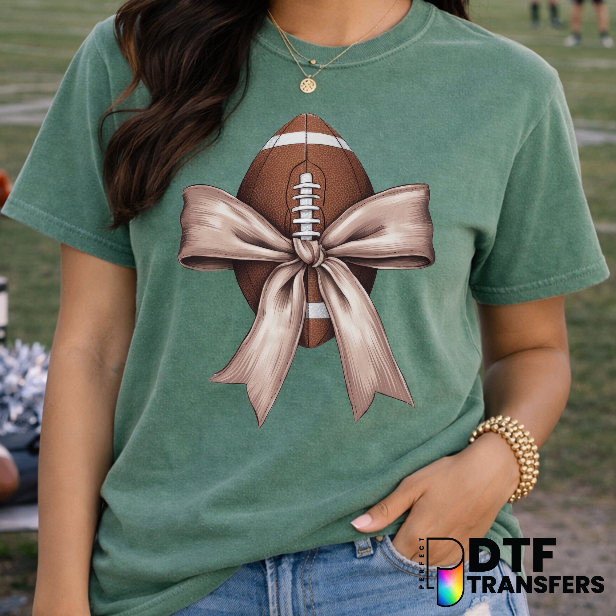 Love Football Coquette Bow DTF Transfer