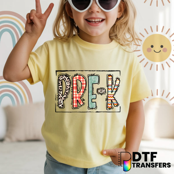 Pre-K School Fall Doodle Thankful – Teacher DTF Transfer